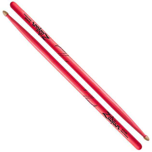 zildjian drumsticks zildjian z5aacdgp 5a acorn tip hickory drumsticks - neon pink