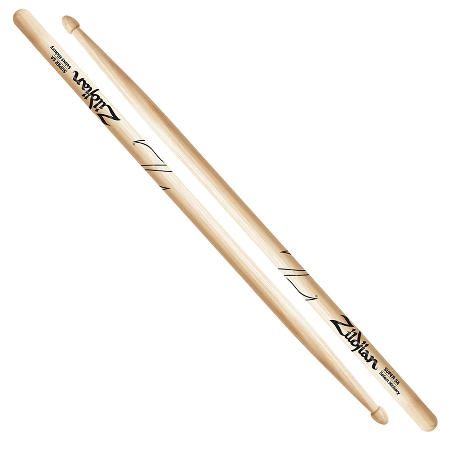 Zildjian Drumsticks Zildjian ZS5A Super Wood Tip Hickory Drumsticks - 5A