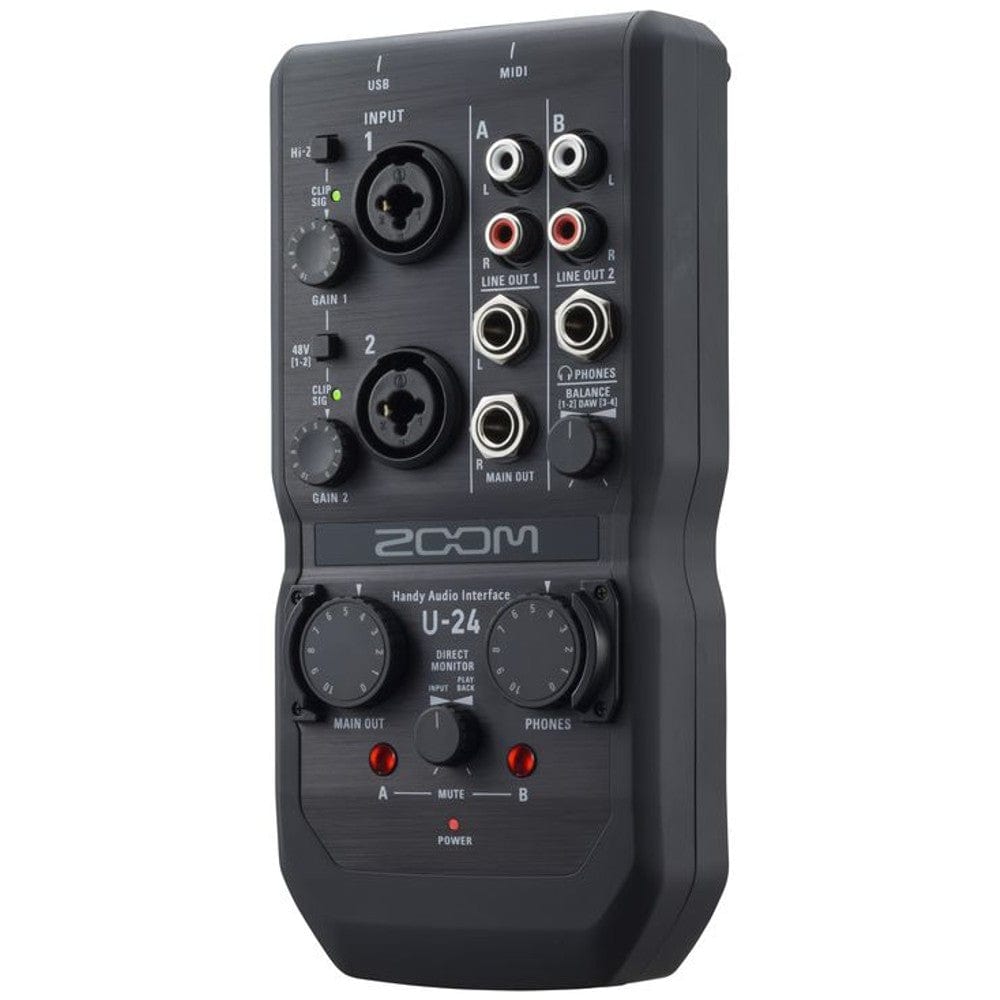 zoom audio interfaces zoom u-24 handy audio interface - black