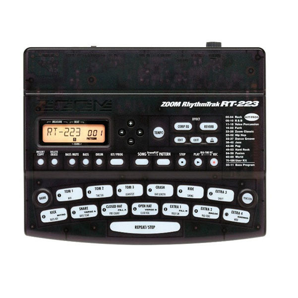zoom electronic drum kits zoom rt223 rhythm trak drum machine with programmable bass lines