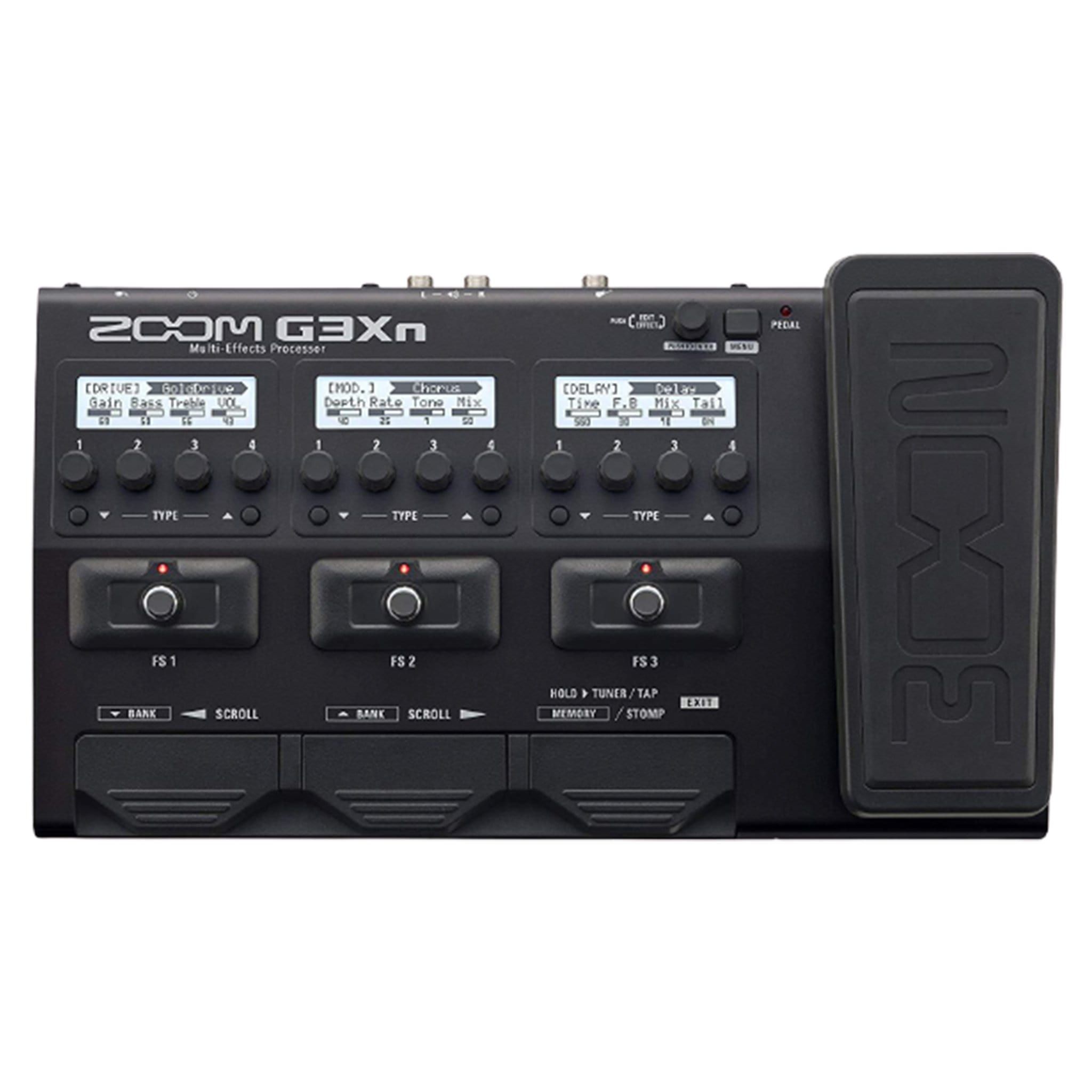 zoom guitar processors zoom g3xn multi effects processor expression pedal with headphone, guitar cable and polishing cloth