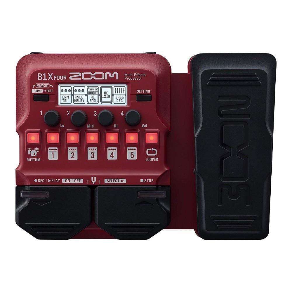 Zoom Multi-Effects Pedals B1X Four Zoom B1X & B1 Four Bass Multi Guitar Effect Pedals- Red #variant_b1x-four_red
