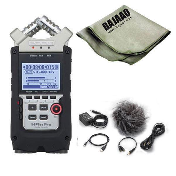 zoom portable field recorders zoom h4n pro handheld recorder with zoom aph-4n pro accessory pack and polishing cloth