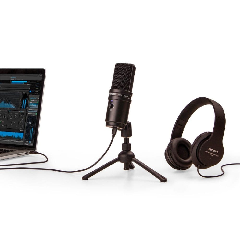 zoom usb microphones black zoom zum-2 podcast mic pack