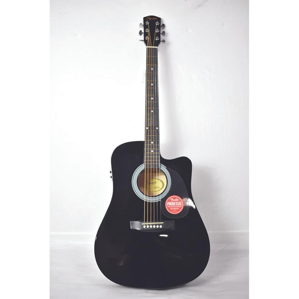 fender electro acoustic guitars 202101539582 fender sa105ce electro - acoustic guitar - black - open box b stock #barcode_202101539582