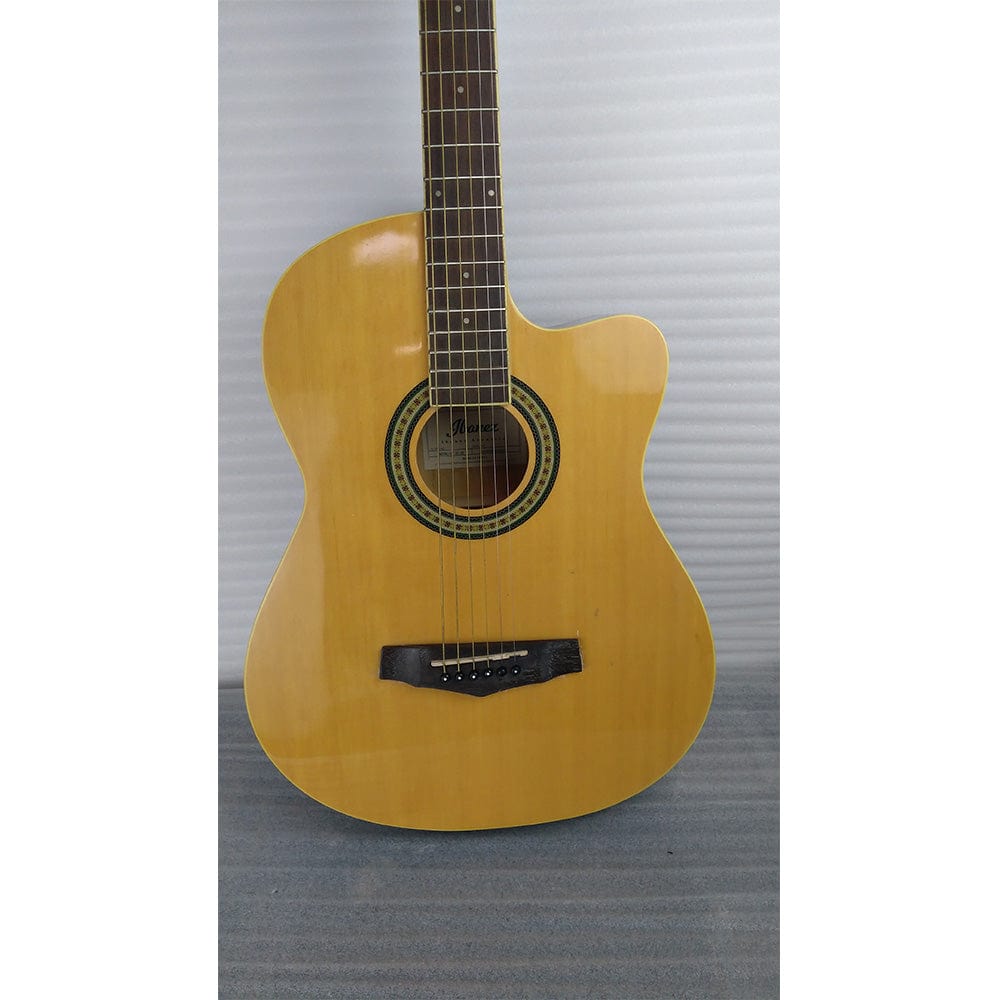 ibanez acoustic guitars ibanez md39c-nt 39 inch cutaway acoustic guitar - natural - open box b stock #barcode_202301881912