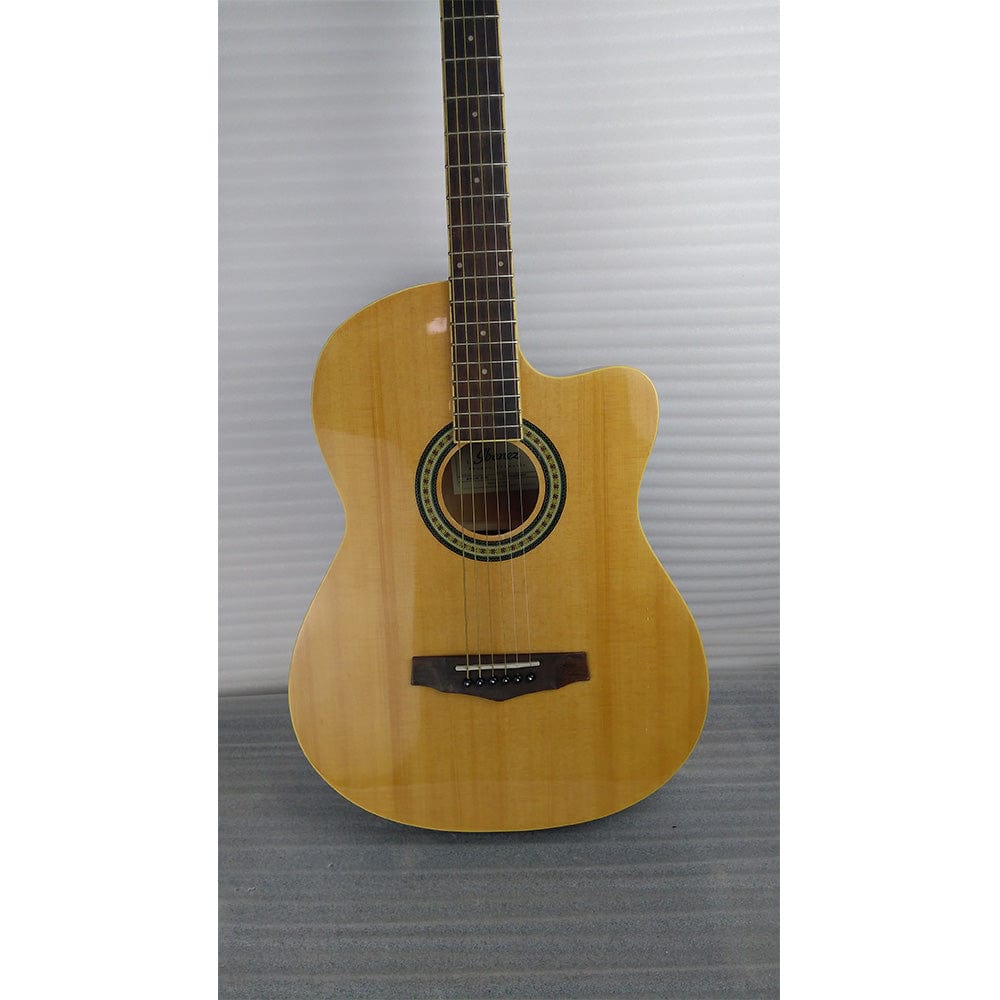 ibanez acoustic guitars ibanez md39c-nt 39 inch cutaway acoustic guitar - natural - open box b stock #barcode_202301881912