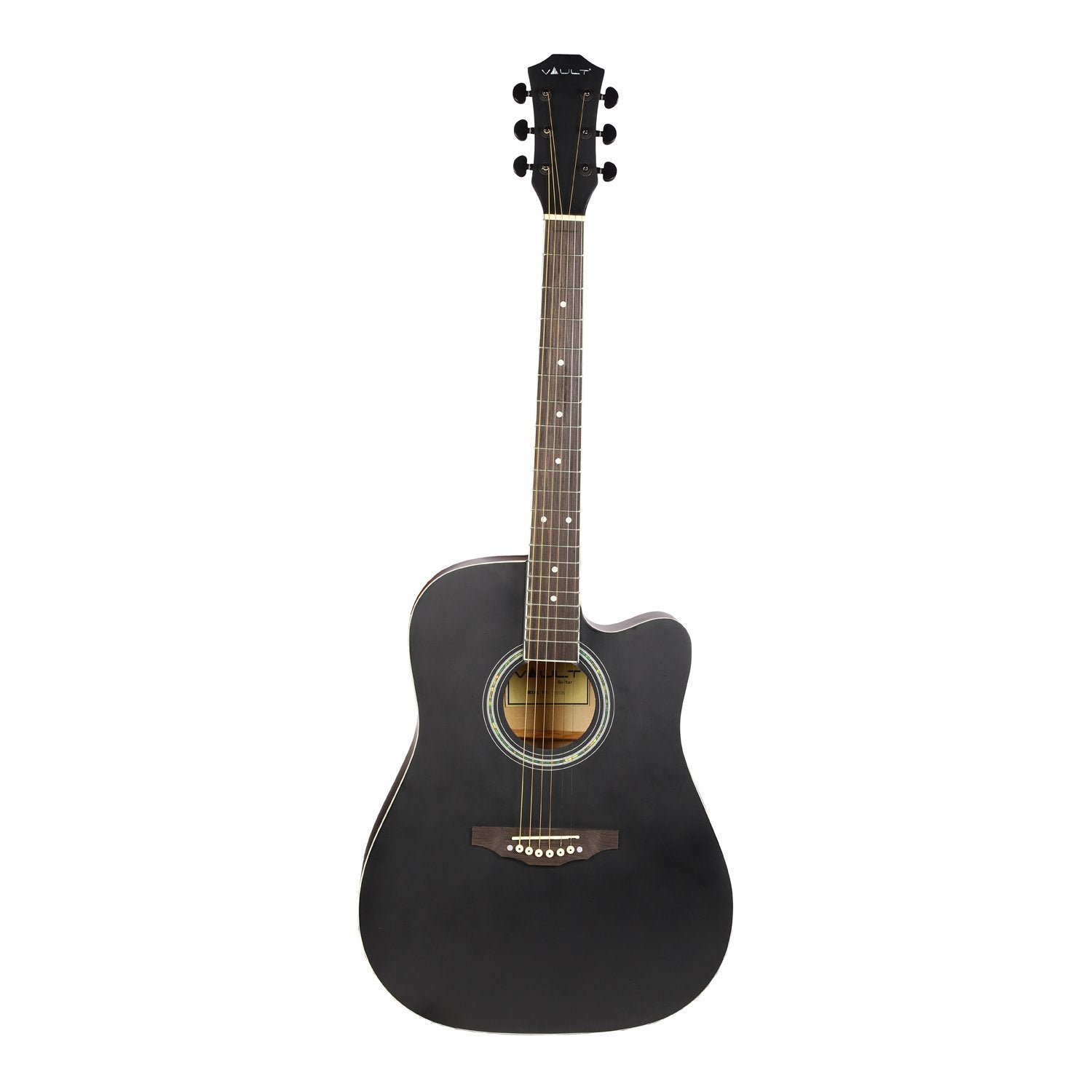 Vault Acoustic Guitars Vault ED-10C 41 inch Cutaway Acoustic Guitar with Bag, Strings, Straps, Picks, Stringwinder & Polishing Cloth