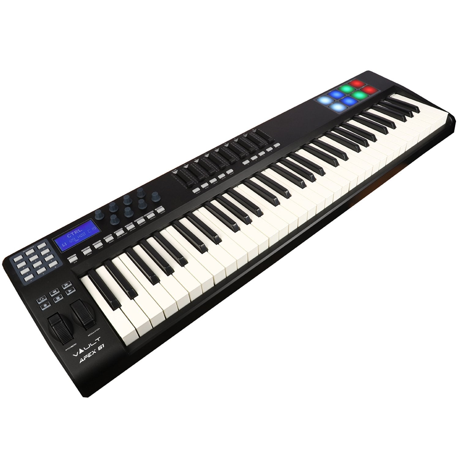 Vault Midi Keyboards Vault APEX 61 USB MIDI Keyboard With RGB Pads - Includes Bitwig 8-Track