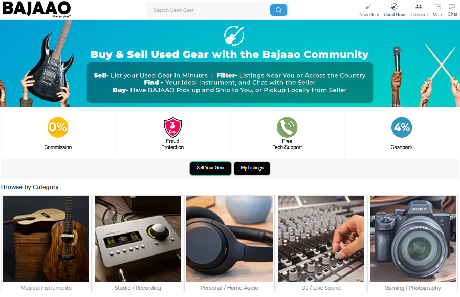 Buy & Sell Used Music Gear at Bajaao Connect Marketplace