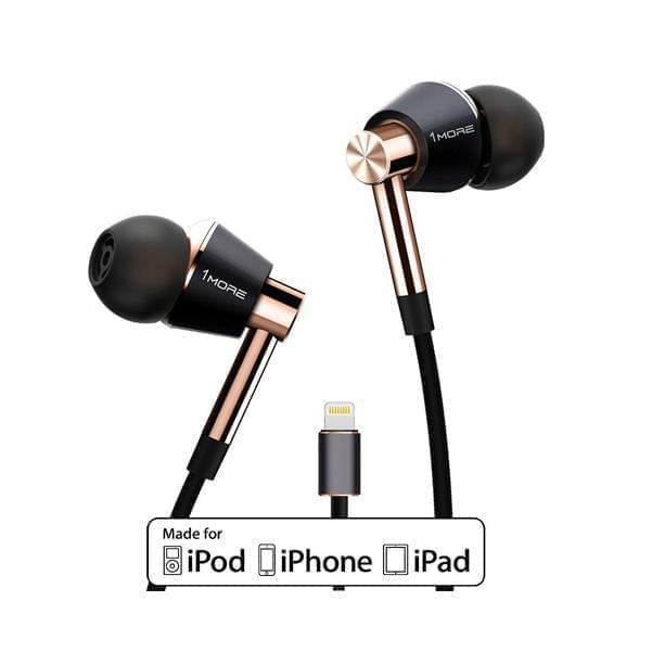 1more earphones gold 1more triple driver lightning in-ear earphone with microphone    #color_gold