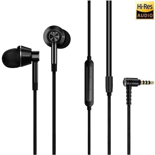 1more test 1more dual drivers earphone with microphone - jet black