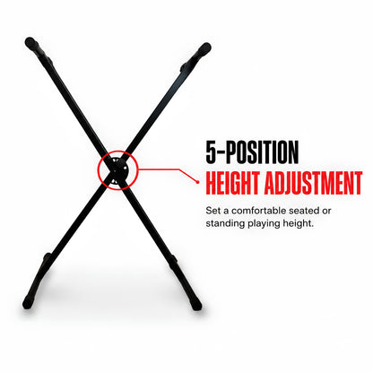 Bajaao KS021 Heavy-Duty Steel X-Style Adjustable Keyboard Stand with Multi-Position Locking System