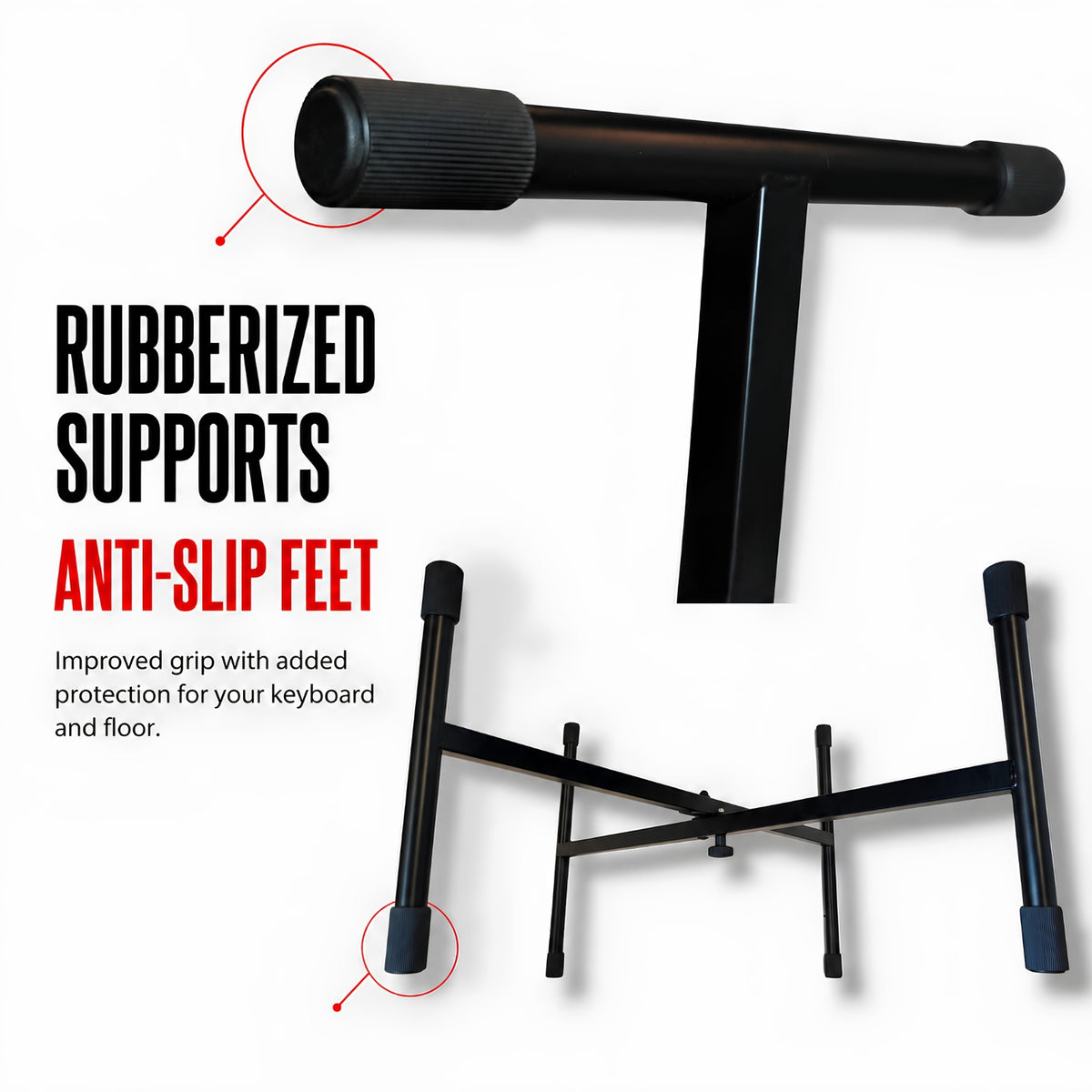 Bajaao KS021 Heavy-Duty Steel X-Style Adjustable Keyboard Stand with Multi-Position Locking System