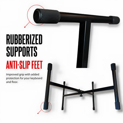 Bajaao KS021 Heavy-Duty Steel X-Style Adjustable Keyboard Stand with Multi-Position Locking System