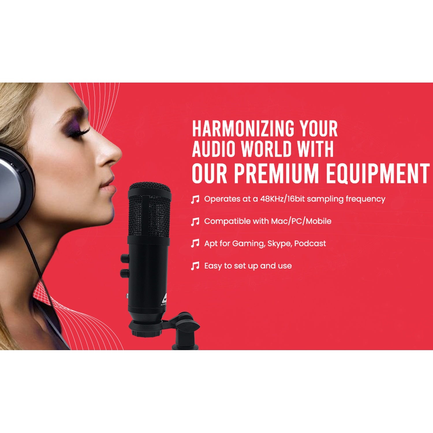 Audio Array AM-C41 Plug & Play Noise Cancelling USB Condenser Microphone