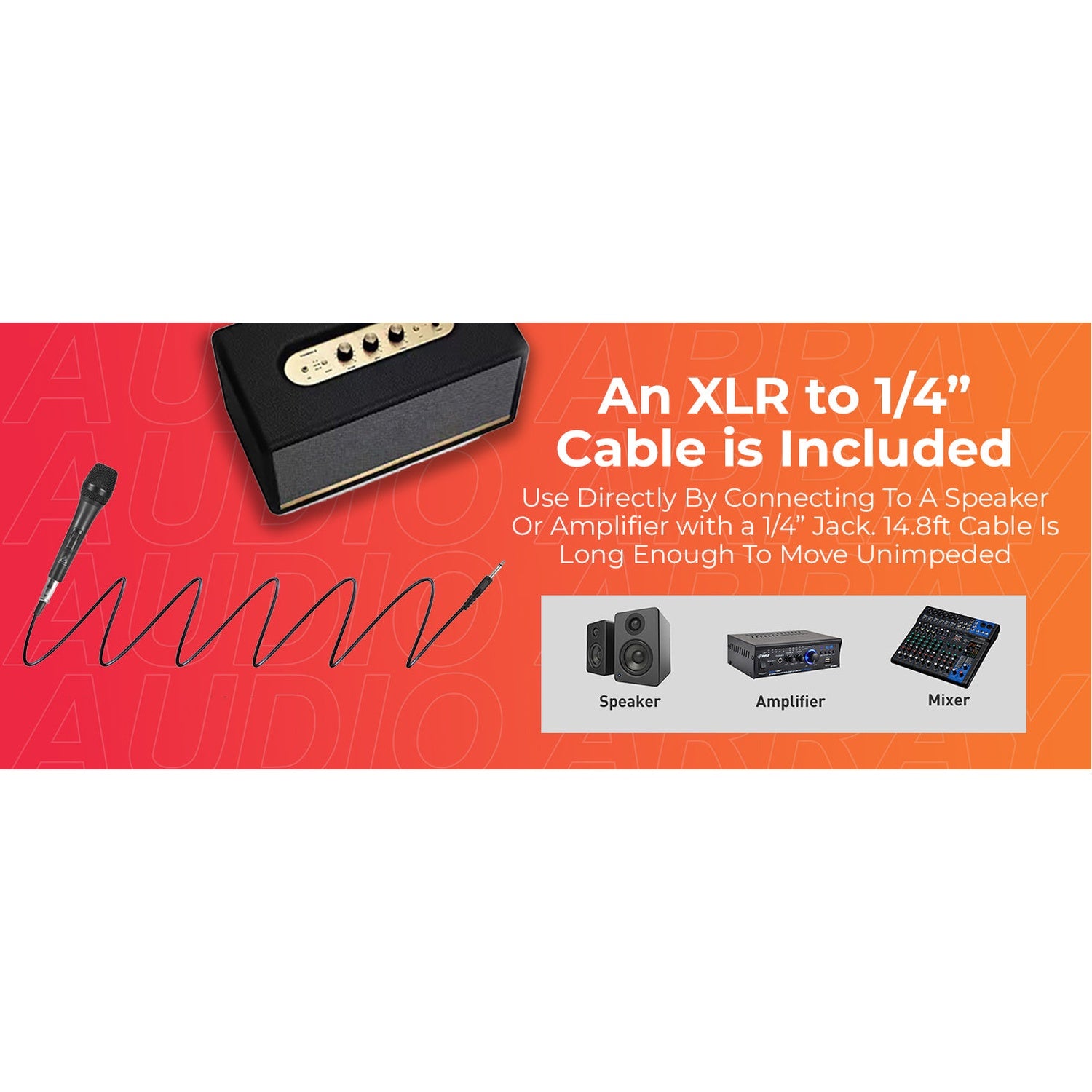 Audio Array AM-C52 Premium XLR to TRS Vocal Dynamic Microphone