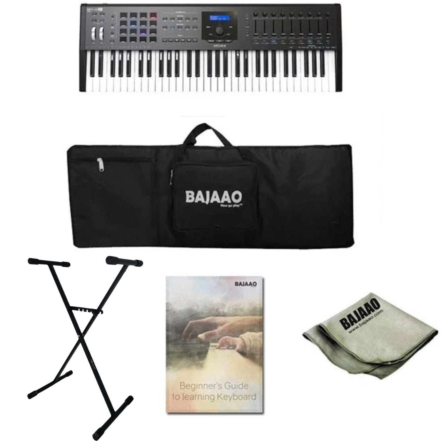 Arturia Keylab 61 MKII Midi Keyboard Controller With Gigbag, Stand, Polishing Cloth & Ebook