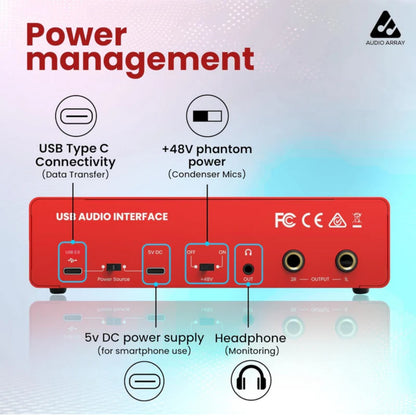 Audio Array AI-04 4 Channel Recording Studio Digital USB Audio Interface