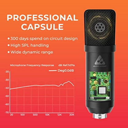 audio array condenser microphones audio array am-c2 xlr condenser microphone kit  with pro boom arm