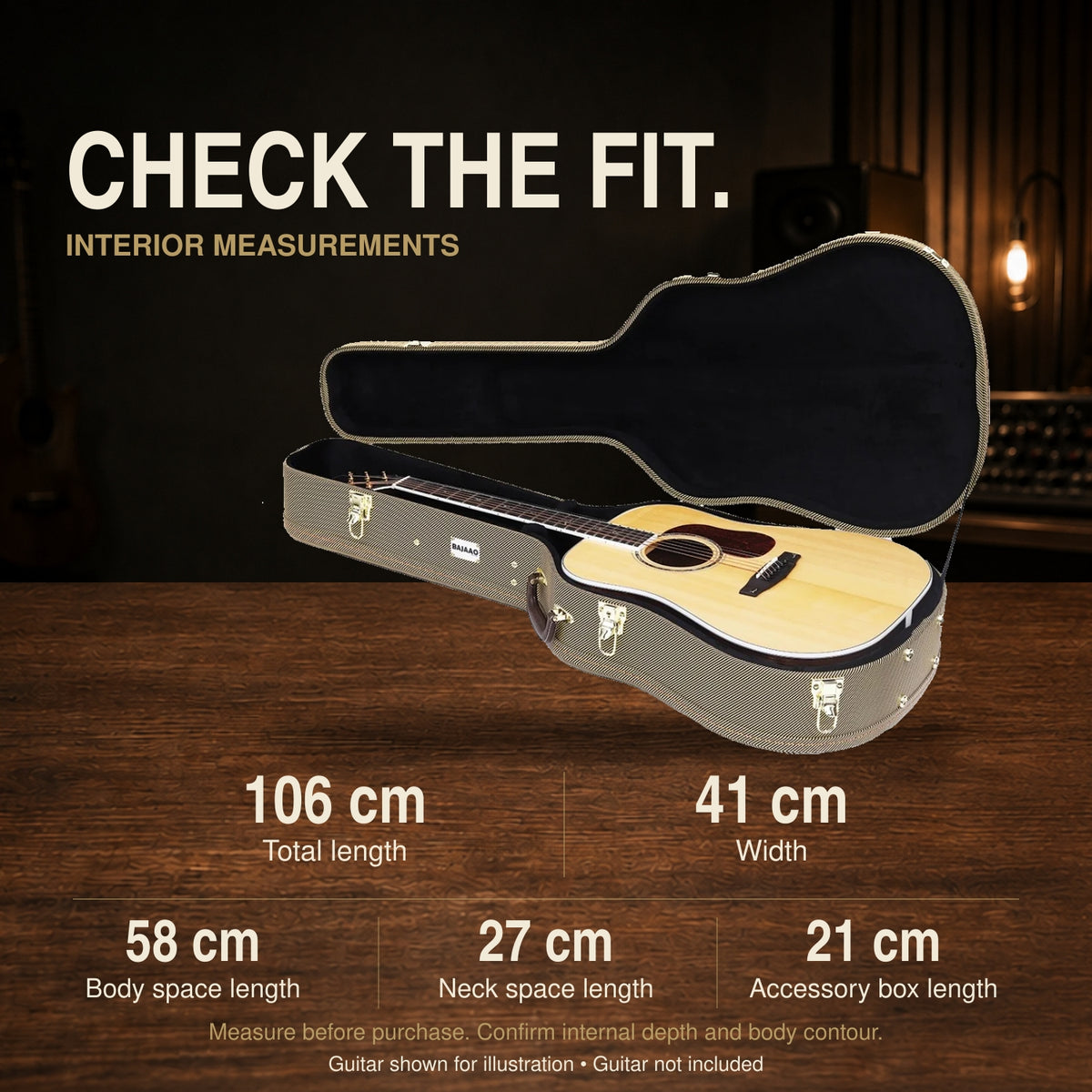 Bajaao Acoustic Guitar Hardshell Case in Tweed