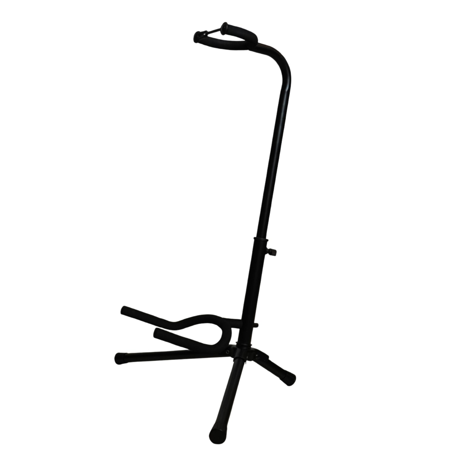 BAJAAO GS008 Adjustable Tripod Guitar Stand with Padded Neck Support, Foldable Guitar Cradle & Safety Retainer – Black
