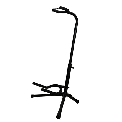 BAJAAO GS008 Adjustable Tripod Guitar Stand with Padded Neck Support, Foldable Guitar Cradle & Safety Retainer – Black