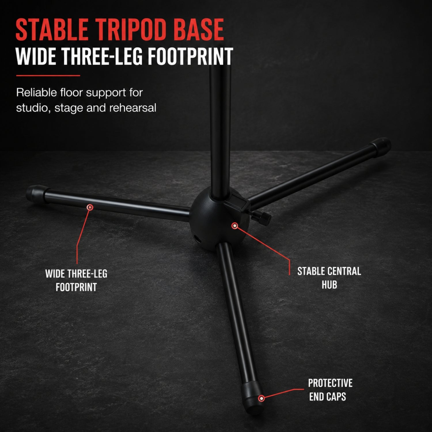 BAJAAO MS090 Adjustable Tripod Boom Microphone Stand with Height & Boom Angle Adjustment – Black