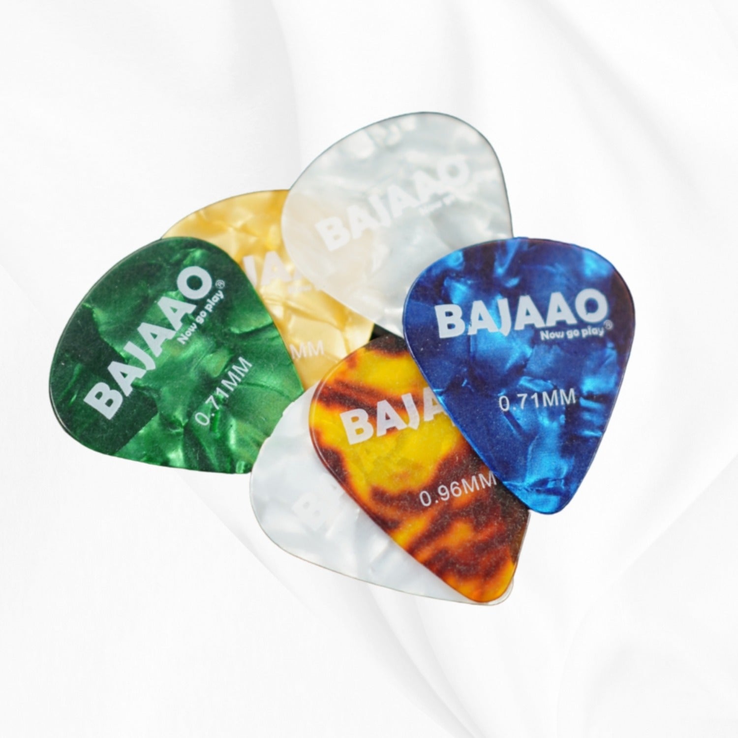 Bajaao Celluloid Guitar Pick Set of Various Thickness (0.46, 0.71, 0.96 mm)