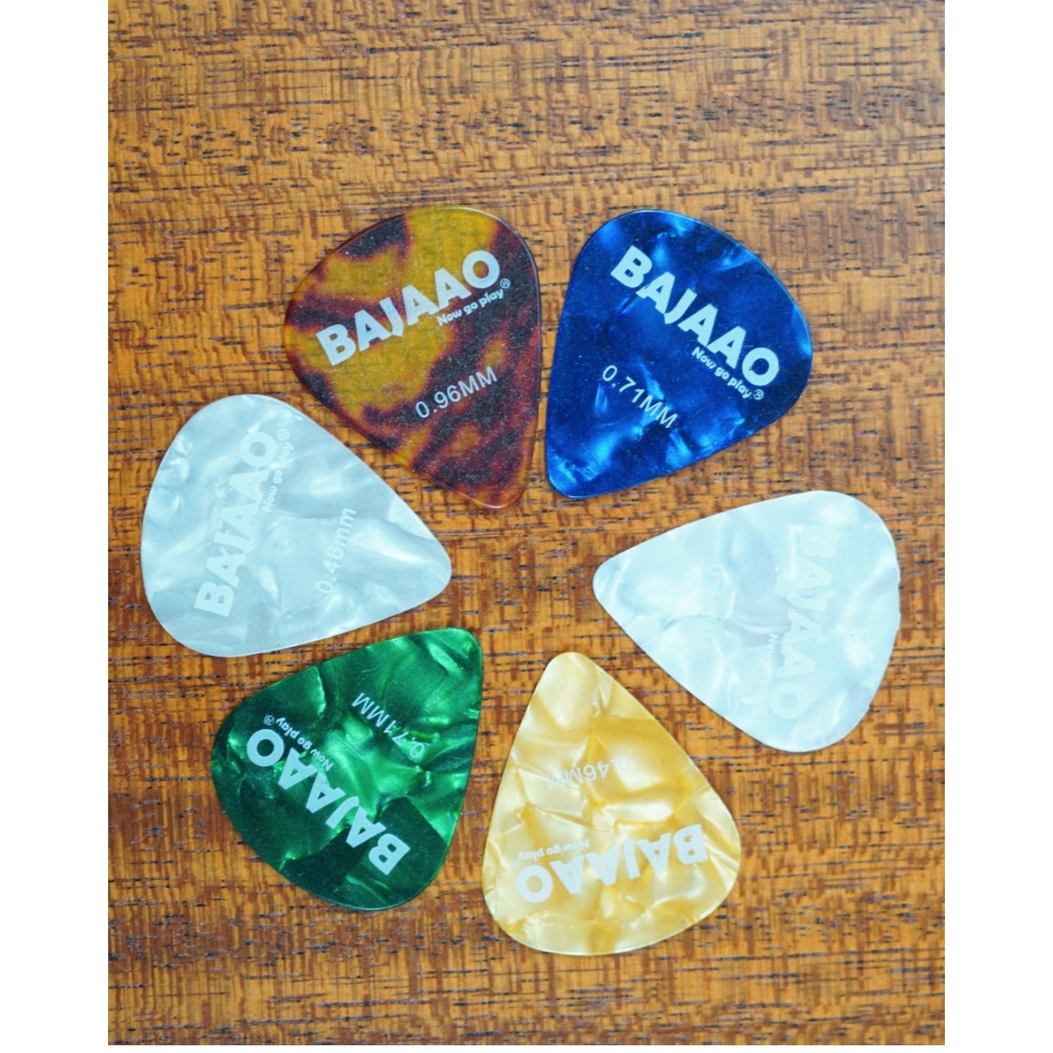 Bajaao Celluloid Guitar Pick Set of Various Thickness (0.46, 0.71, 0.96 mm)