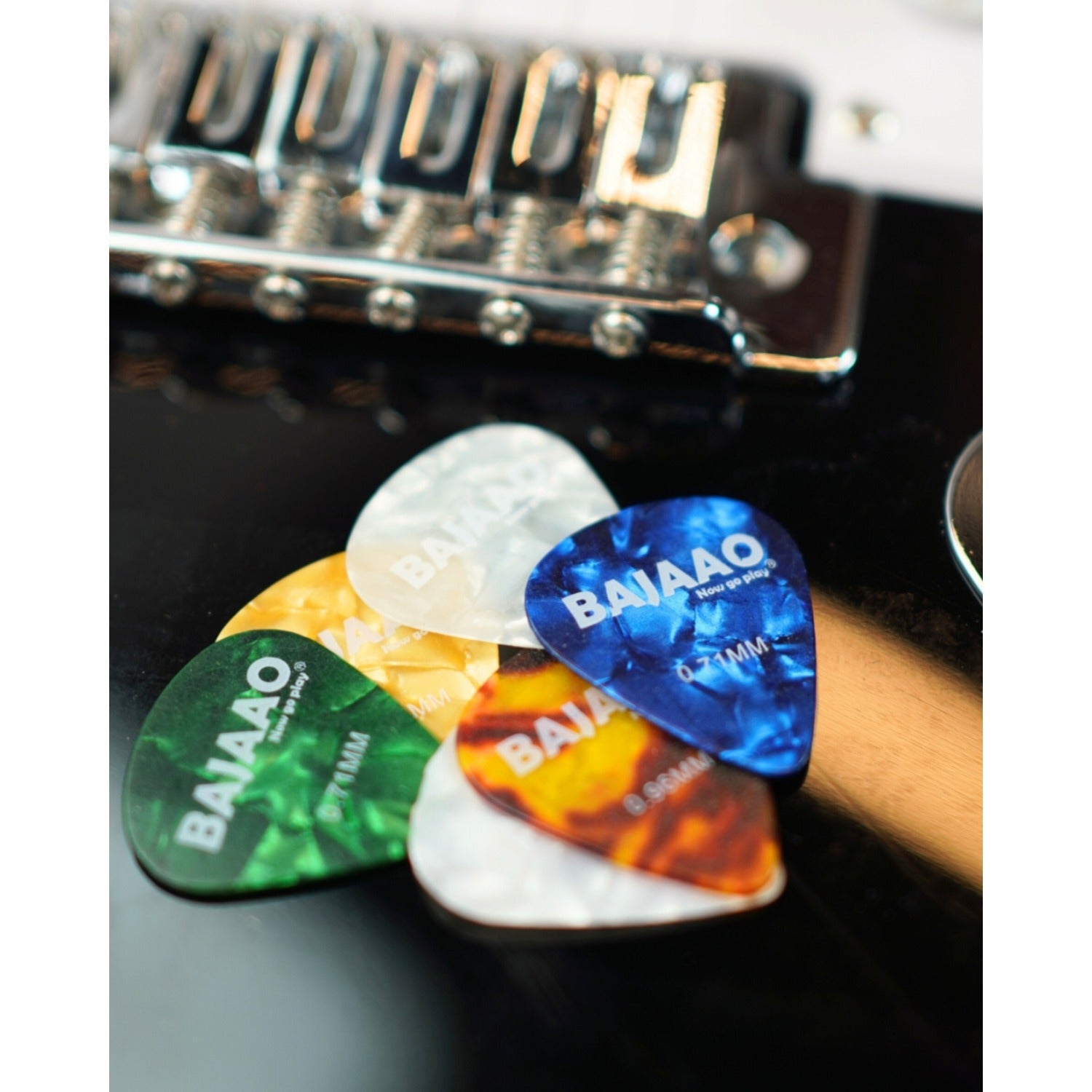 Bajaao Celluloid Guitar Pick Set of Various Thickness (0.46, 0.71, 0.96 mm)