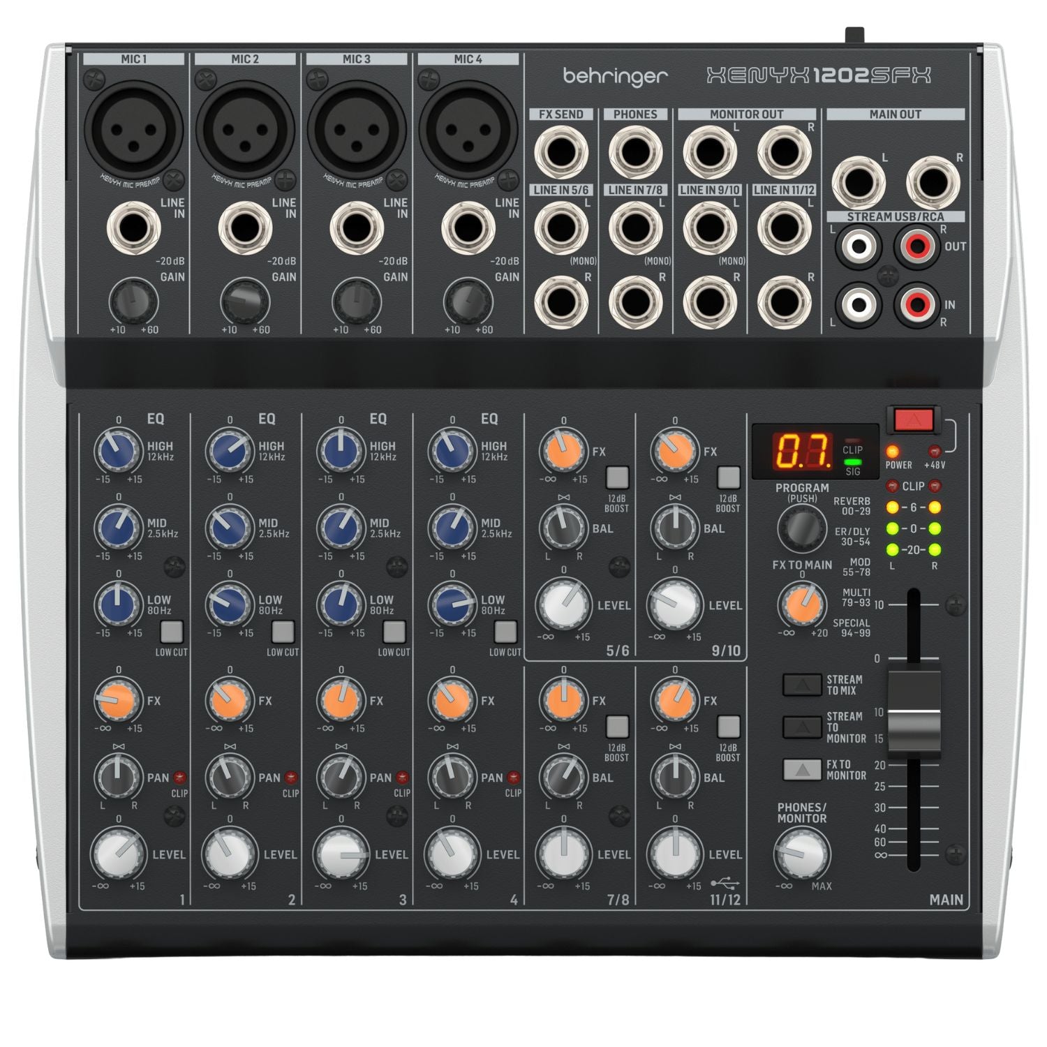 Behringer Xenyx 1202SFX Premium 12-Input Analog Mixer