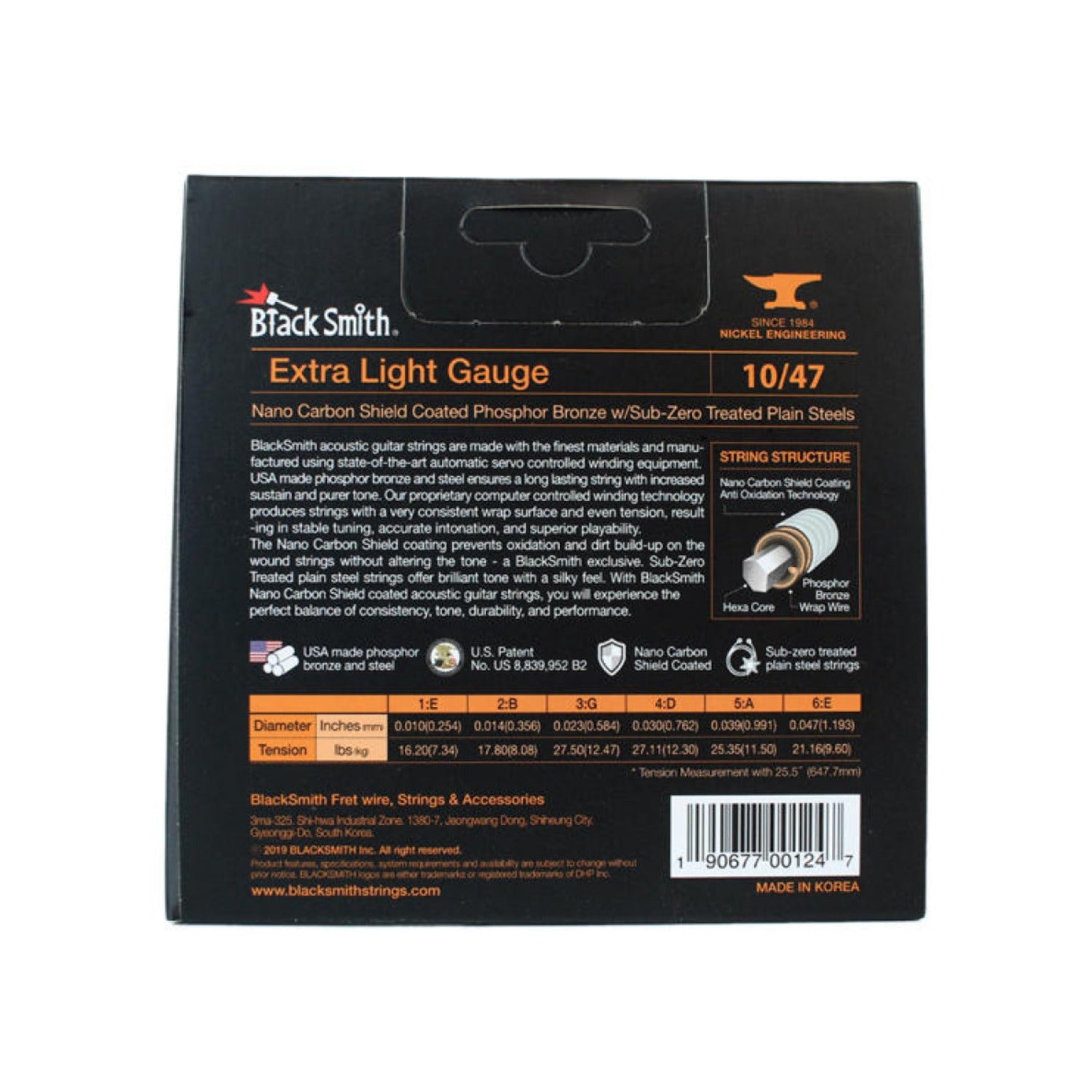Black Smith Nano Coated Phosphor Bronze Acoustic Guitar Strings