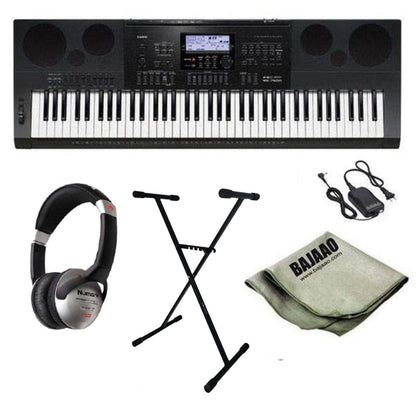 Casio WK-7600 76-Key Keyboard With Stand, Headphones, Polishing Cloth and Power Adapter