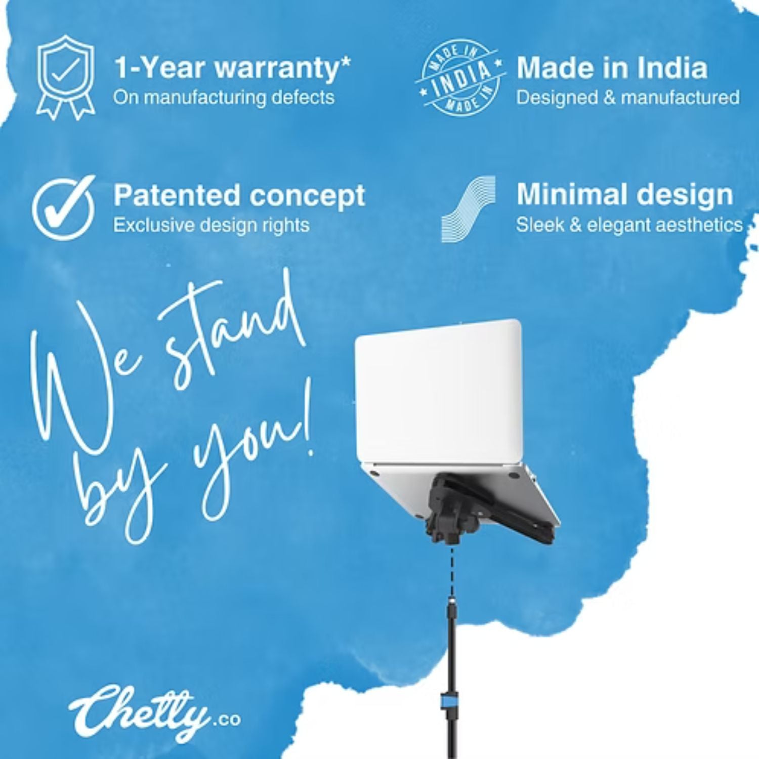 Chetty DT15 3-in-1 Portable Tripod Stand for Laptop Tablet Phone