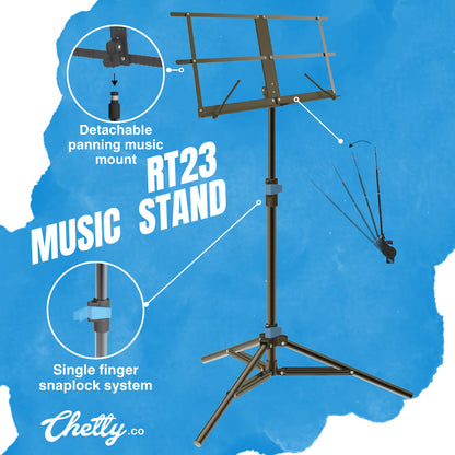 Chetty RT23 Collapsible Tripod Music Stand with Detachable Music Mount