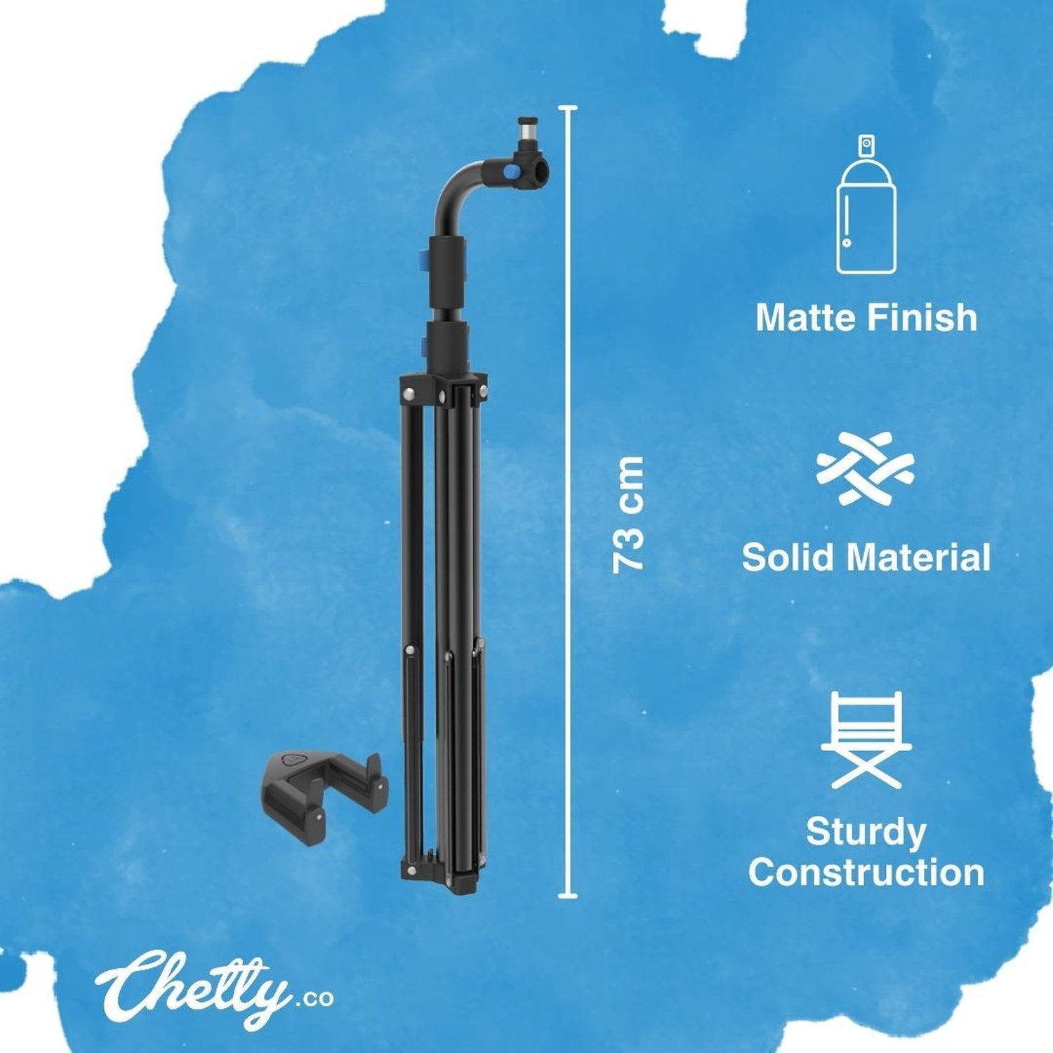 Chetty ST4 Single Guitar Stand with Detachable Guitar Mount and Safety Lock