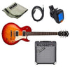 Cort CR100 Les Paul Style Electric Guitar Standard Guitar Bundle with Amplifier, Tuner, Cable and Polishing Cloth
