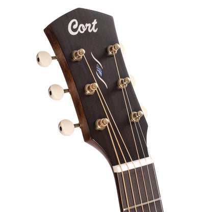 Cort Core Series PE Mahogany 6-Strings Electro Acoustic Guitar With Bag- Open Pore Black Burst