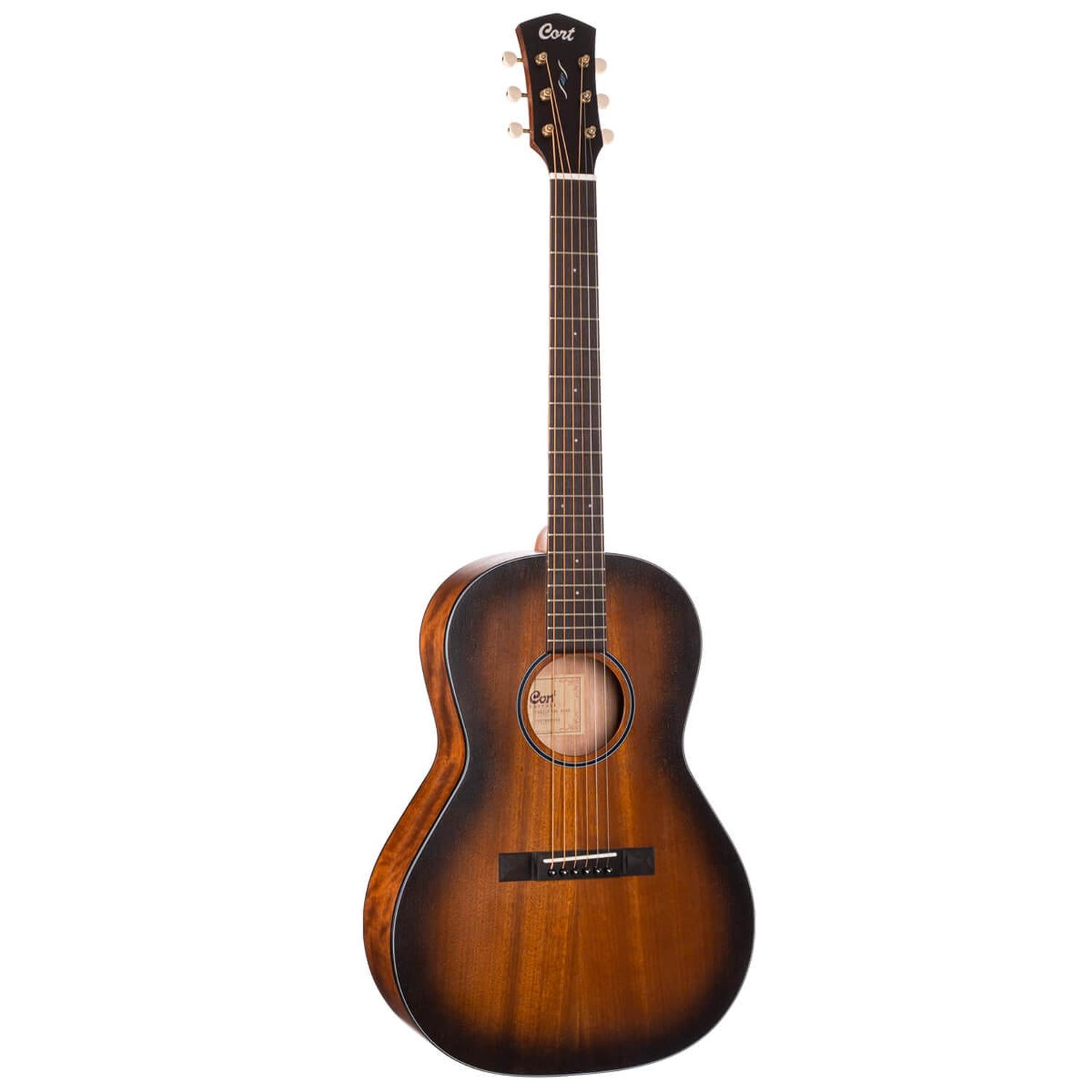Cort Core Series PE Mahogany 6-Strings Electro Acoustic Guitar With Bag- Open Pore Black Burst