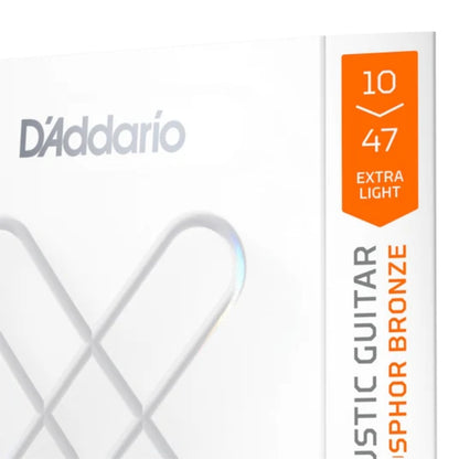 DAddario XSAPB1047 XS Phosphor Bronze Extra Light Acoustic Guitar Strings