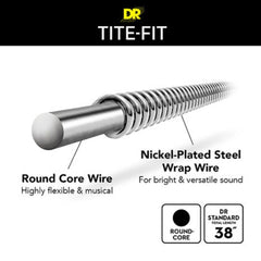 DR String TF8-10 Tite-Fit 8-String Medium Electric Guitar Strings Set - .010-.075