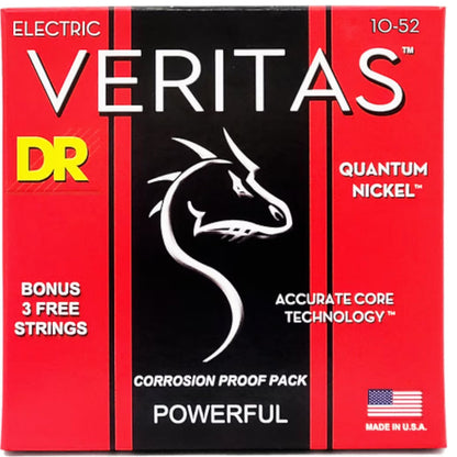 DR String VTE-10/52 Veritas Medium to Heavy Electric Guitar Strings Set - .010-.052