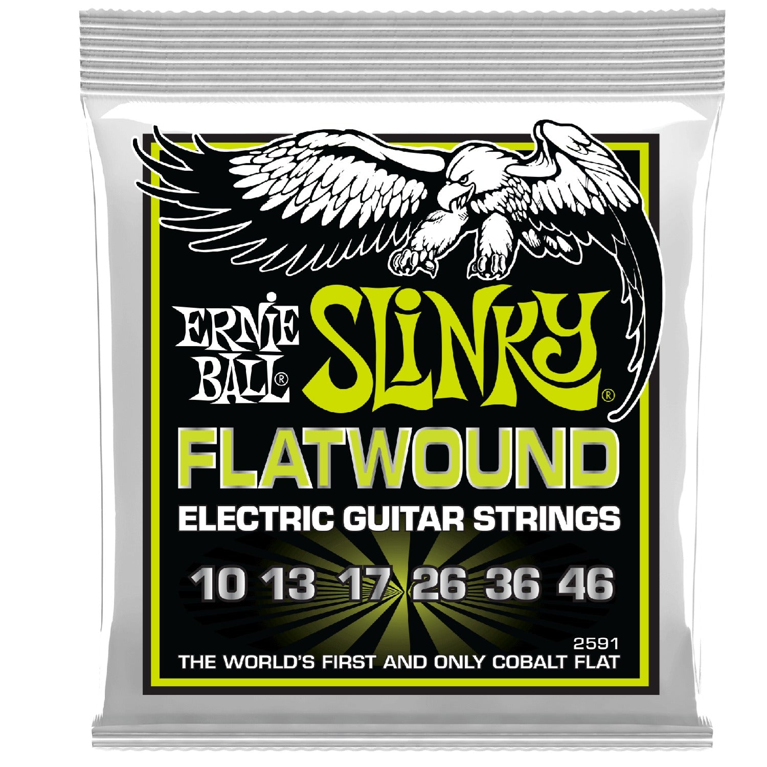 Ernie Ball 2591 Regular Slinky Flatwound Electric Guitar Strings - .010-.046