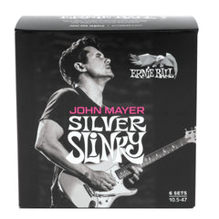 Ernie Ball John Mayer Silver Slinky Electric Guitar Strings - Pack of 6 - 10.5-47