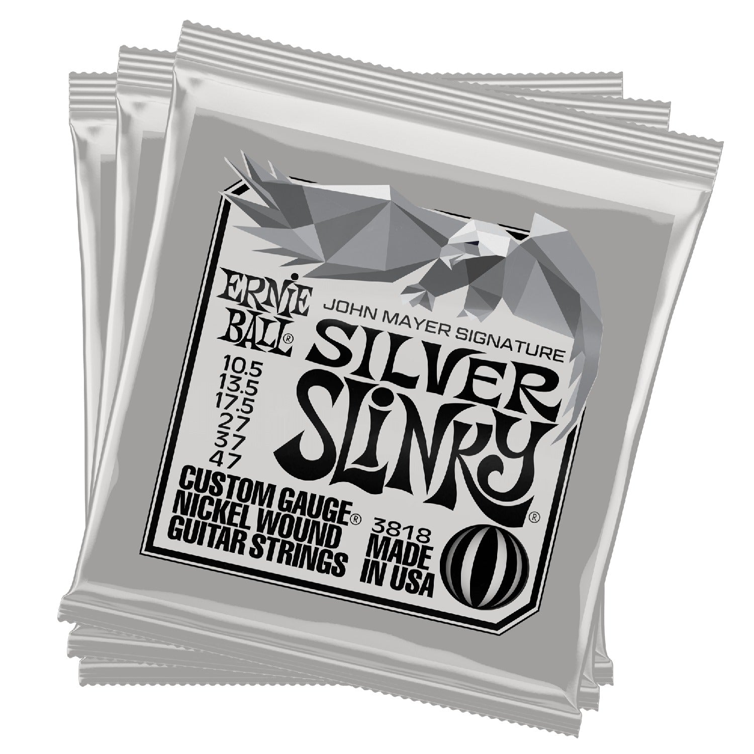 Ernie Ball 3818 John Mayer Silver Slinky Signature Electric Guitar Strings