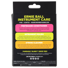 Ernie Ball 3-Pack Instrument Care with Microfiber Polish Cloth