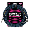 Ernie Ball 25 Ft Braided Straight-Angle Instrument Cable