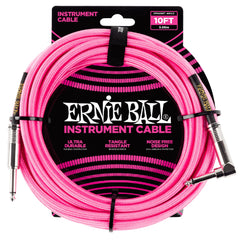 Ernie Ball 10' Braided Straight Angle Instrument Cable