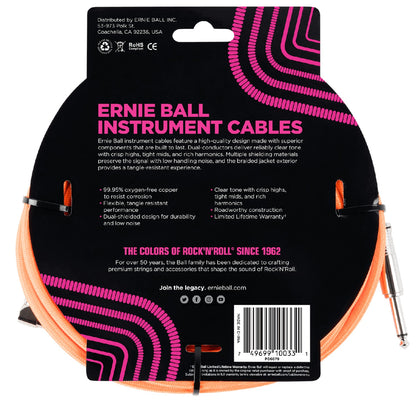 Ernie Ball 10' Braided Straight Angle Instrument Cable